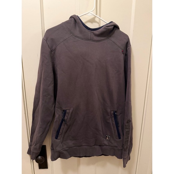 Cavallo Other - Cavallo Mens Equestrian Logo Hoodie Gray Navy Blue Raglan Sweatshirt Large